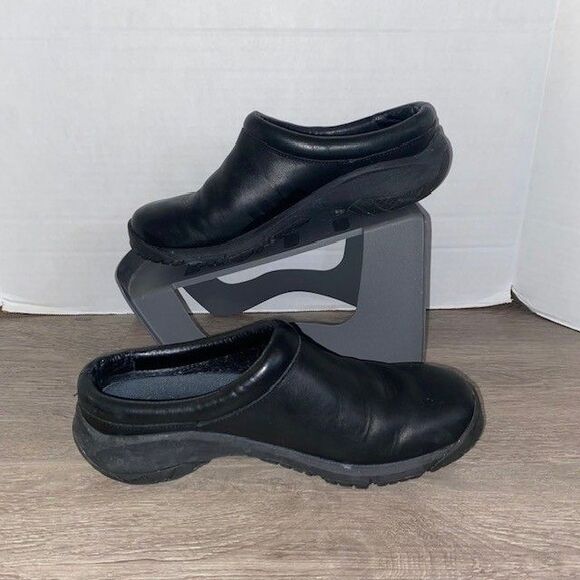 Merrell Encore Nova 2 Black Leather Slip On Mule Shoes J48510 Women US 7.5 - Picture 2 of 7